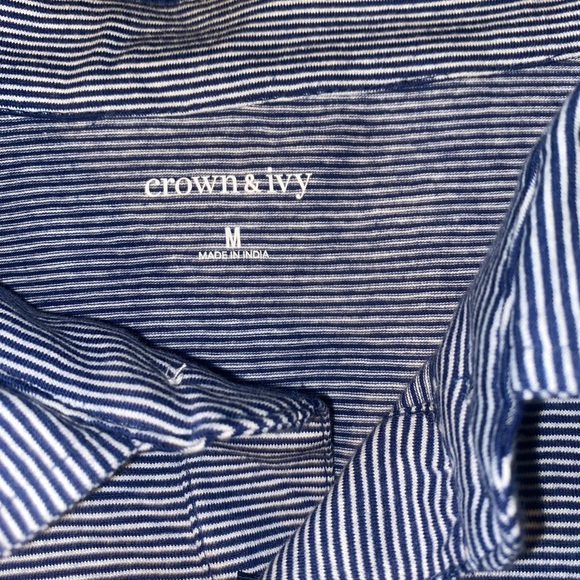 Crown & Ivy Men’s Stripes Performance Polo - Picture 2 of 2